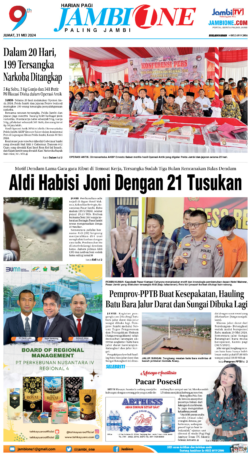 Koran Digital Harian Pagi Jambi One Edisi Jumat 31 Mei 2024