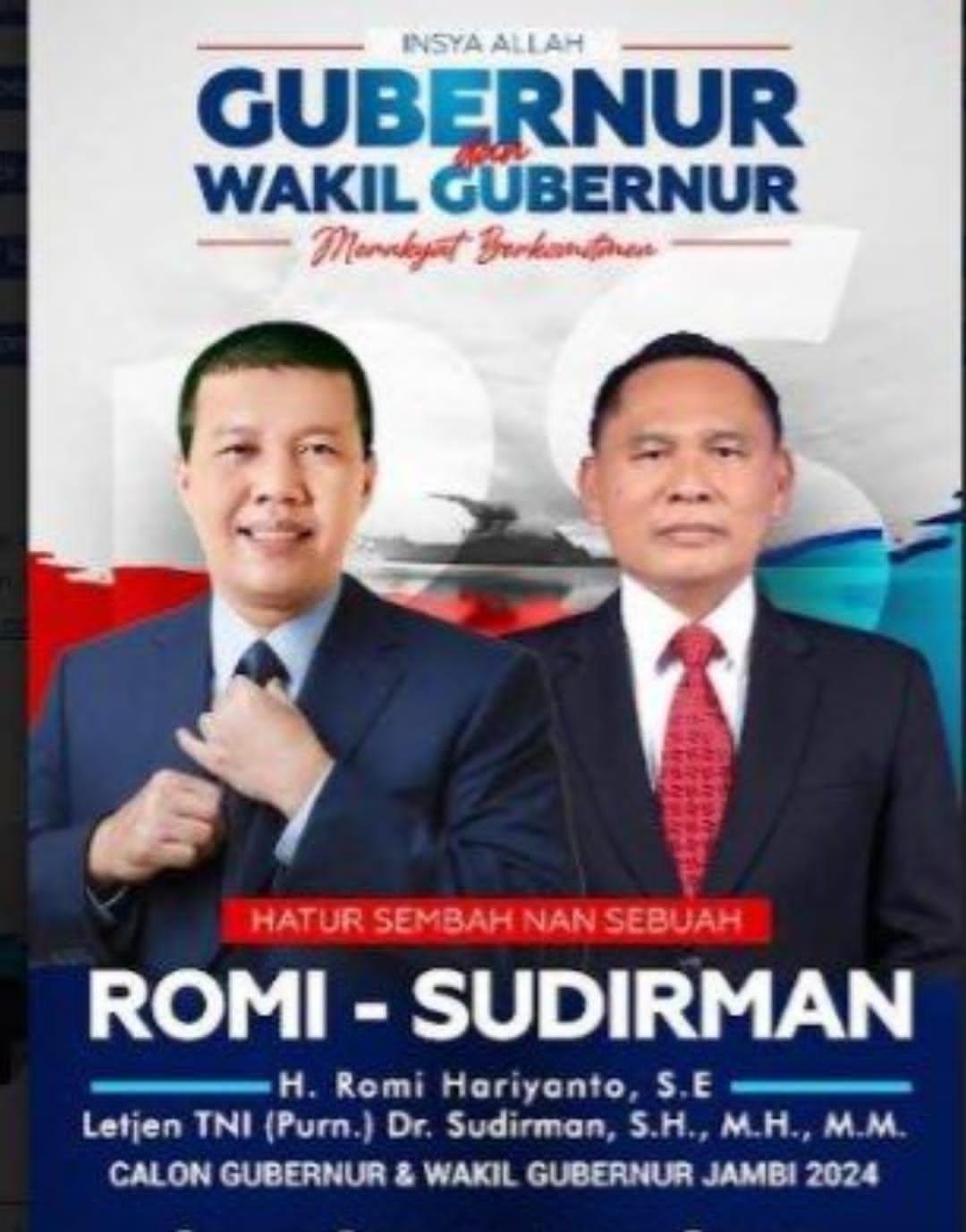 Romi Hariyanto bersama Sudirman Menyelesaikan Administrasi Pencalonan Gubernur Dan Wakil Gubernur Secepat Kilat