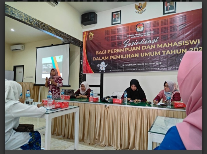 Popriyanti Jurnalis Perempuan Jambi jadi Narsum KPU Tebo soal Pentingnya Peran Wanita di Pemilu