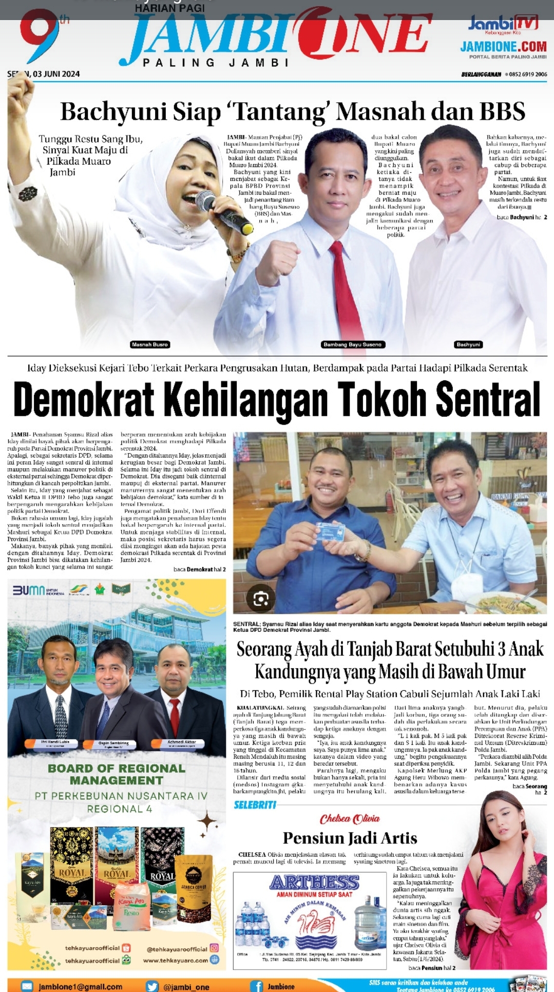 Koran Digital Harian Pagi Jambi One Edisi Senin 3 Juni 2024