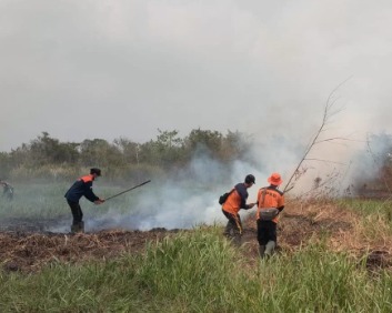 Karhutla di Mudung Darat Terus Meluas, Tim Satgas Kesulitan Air