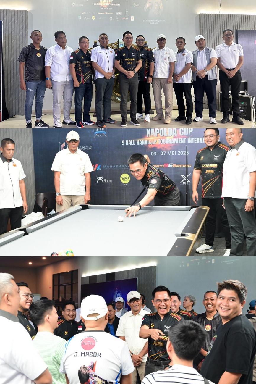 Ketua KONI Jambi AKBP Mat Sanusi Hadiri Pembukaan Kapolda Cup Biliar Internasional di Blackhawk