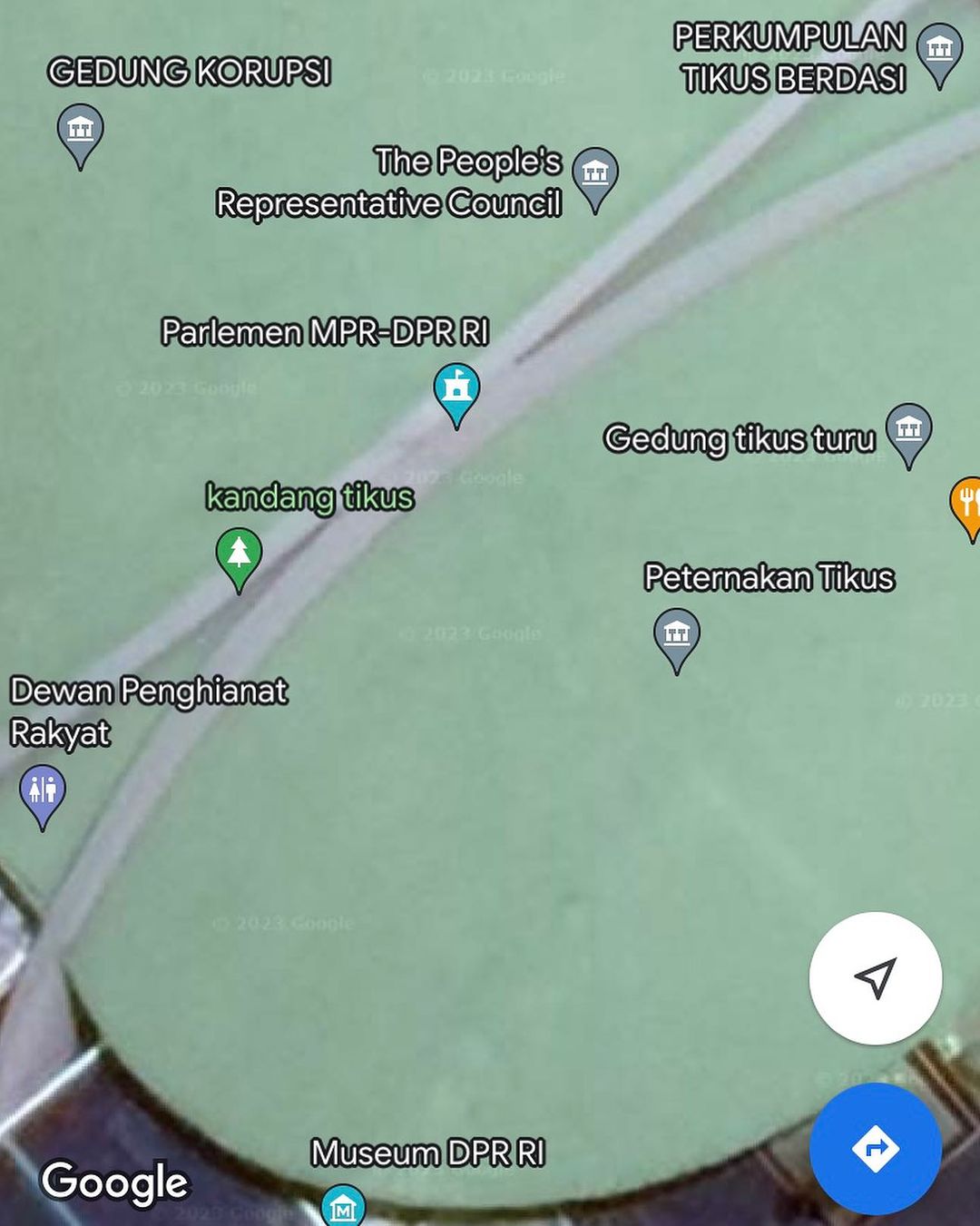 Nama Gedung DPR RI di Google Maps Diubah Jadi “Kandang Tikus”