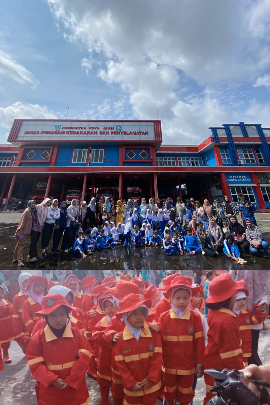 RA/PAUD Al-Irsyad Kota Jambi Kunjungi Damkar Simpang Kawat, Kenalkan Anak-Anak pada Mitigasi Kebakaran