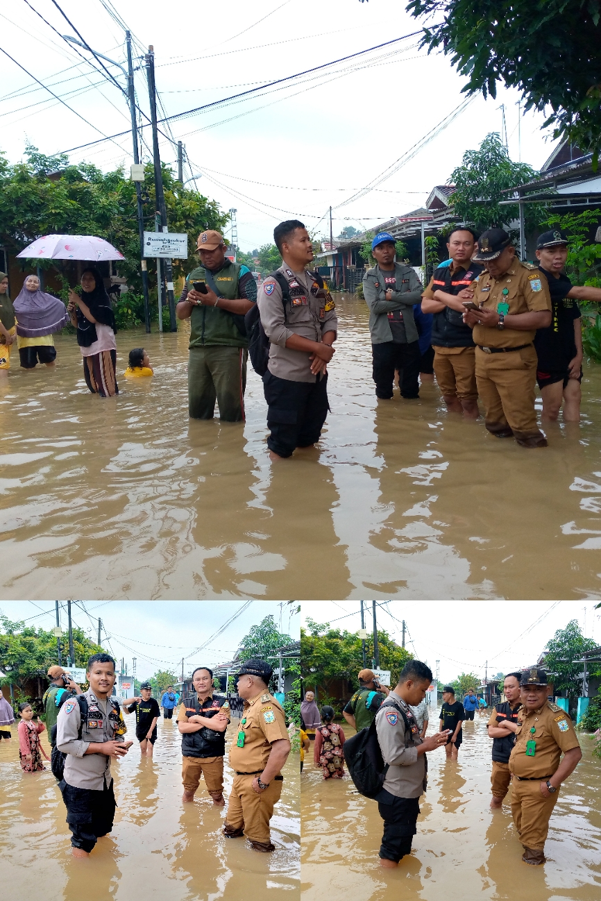 Lurah, Babinsa, Bhabinkamtibmas, dan Dinas Sosial Cepat Tanggap Tinjau Lokasi Banjir di Lingkar Selatan