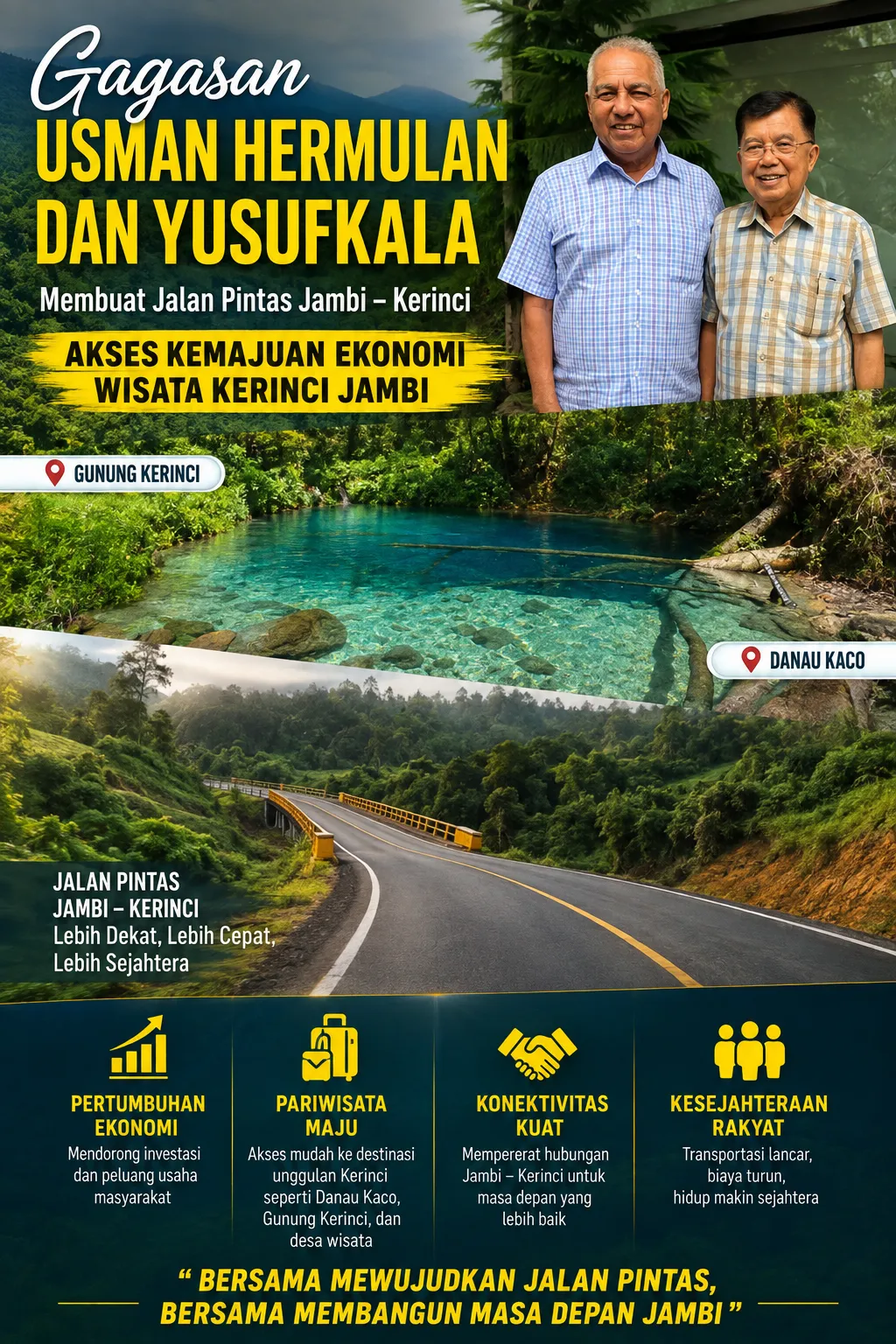 Usman Ermulan Temui Jusuf Kalla, Gagas Jalan Pintas Jambi–Kerinci untuk Buka Akses Ekonomi